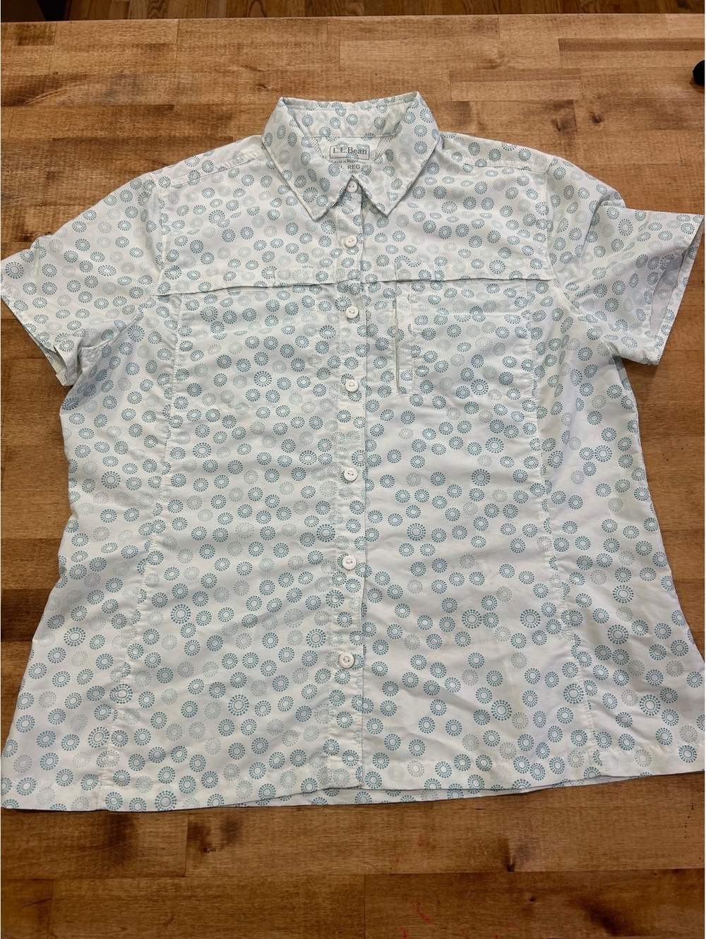 L.L. Bean Women's Short Sleeve Button-Up Shirt Size Large Regular